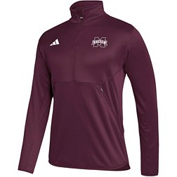 adidas Men's Mississippi State Bulldogs Maroon Stadium Knit 1/4 Zip Shirt