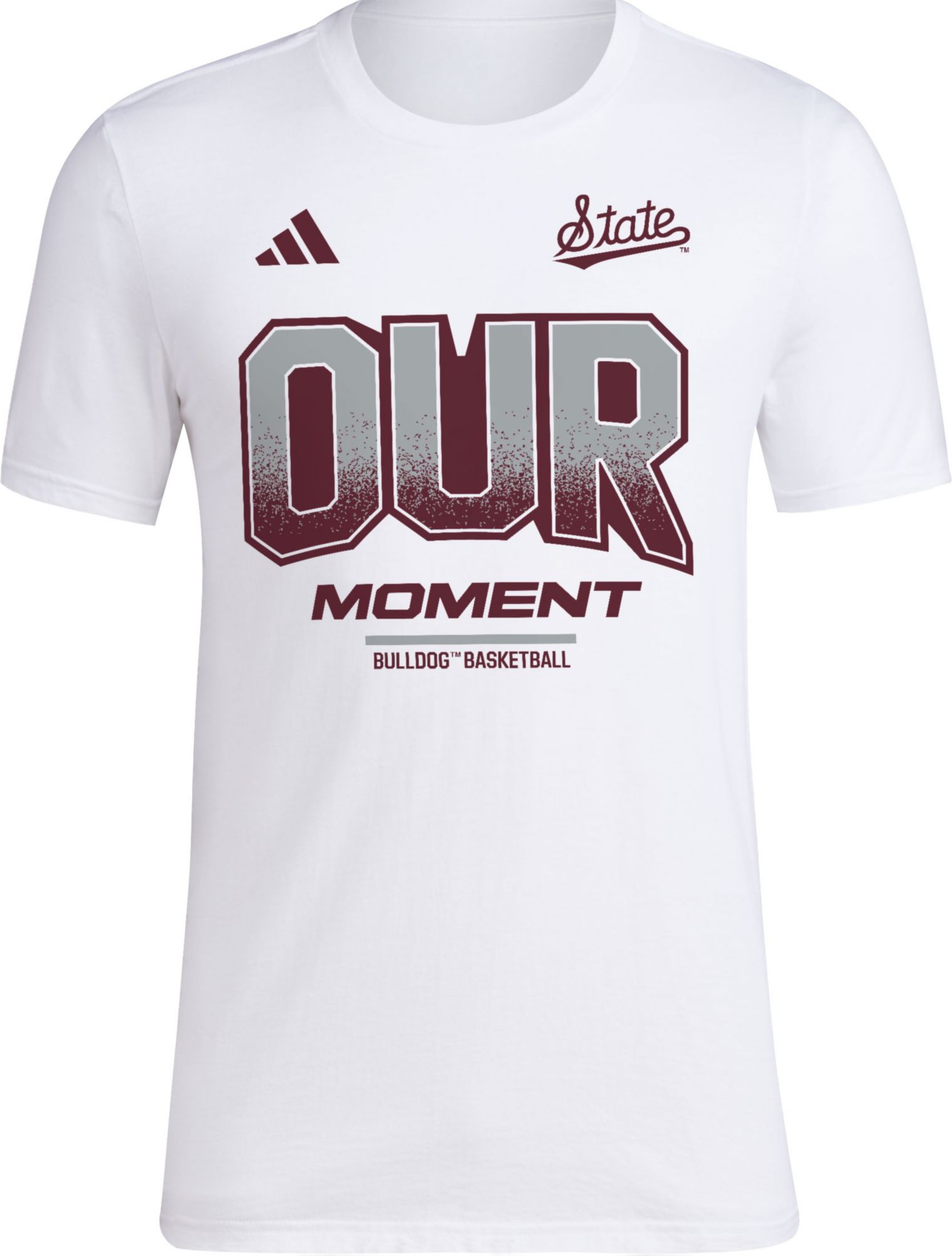 adidas Men's Mississippi State Bulldogs White Basketball Bench T-Shirt