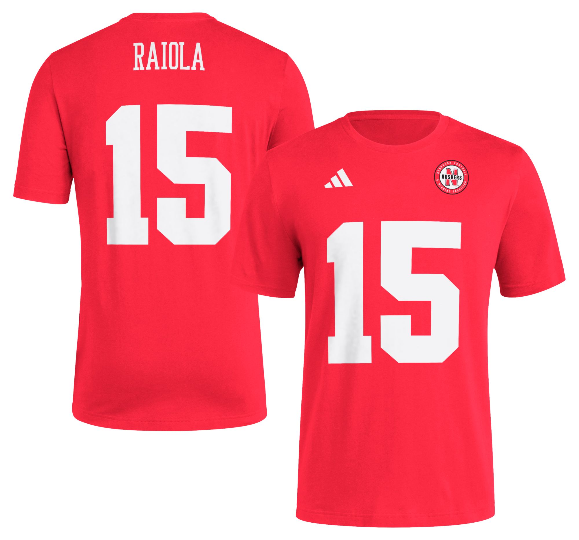 adidas Men's Nebraska Cornhuskers Dylan Raiola #15 T-Shirt