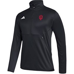 adidas Men's Indiana Hoosiers Black Stadium Knit 1/4 Zip Shirt