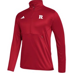 adidas Men's Rutgers Scarlet Knights Scarlet Stadium Knit 1/4 Zip Shirt