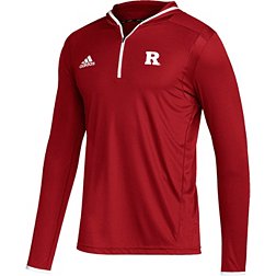 adidas Men's Rutgers Scarlet Knights Red Team Issue Hooded 1/4 Zip Shirt