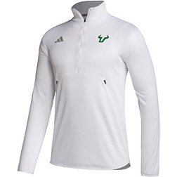 adidas Men's South Florida Bulls White Stadium Knit 1/4 Zip Shirt