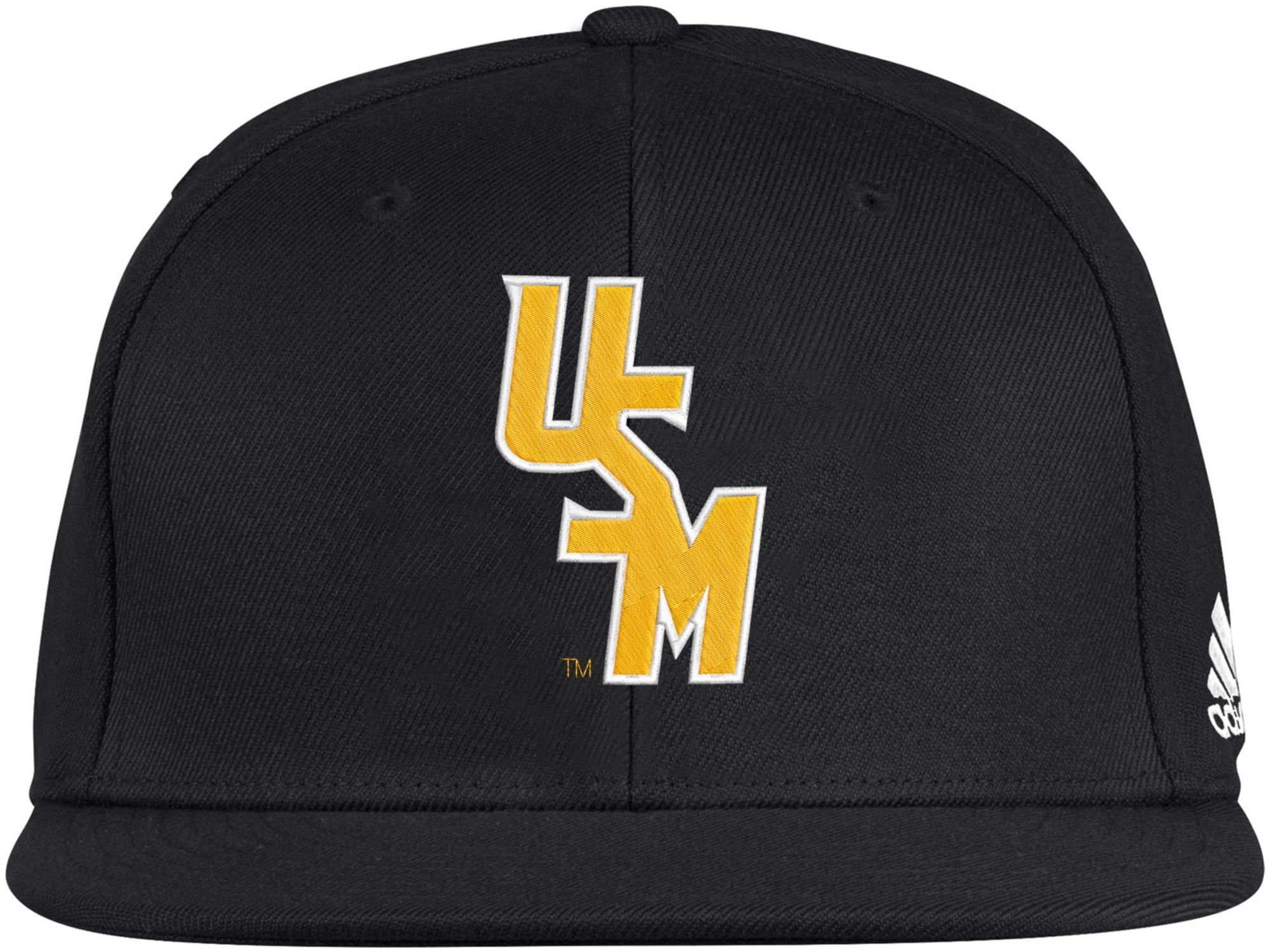 adidas Men's Southern Miss Golden Eagles Black On Field Fitted Hat