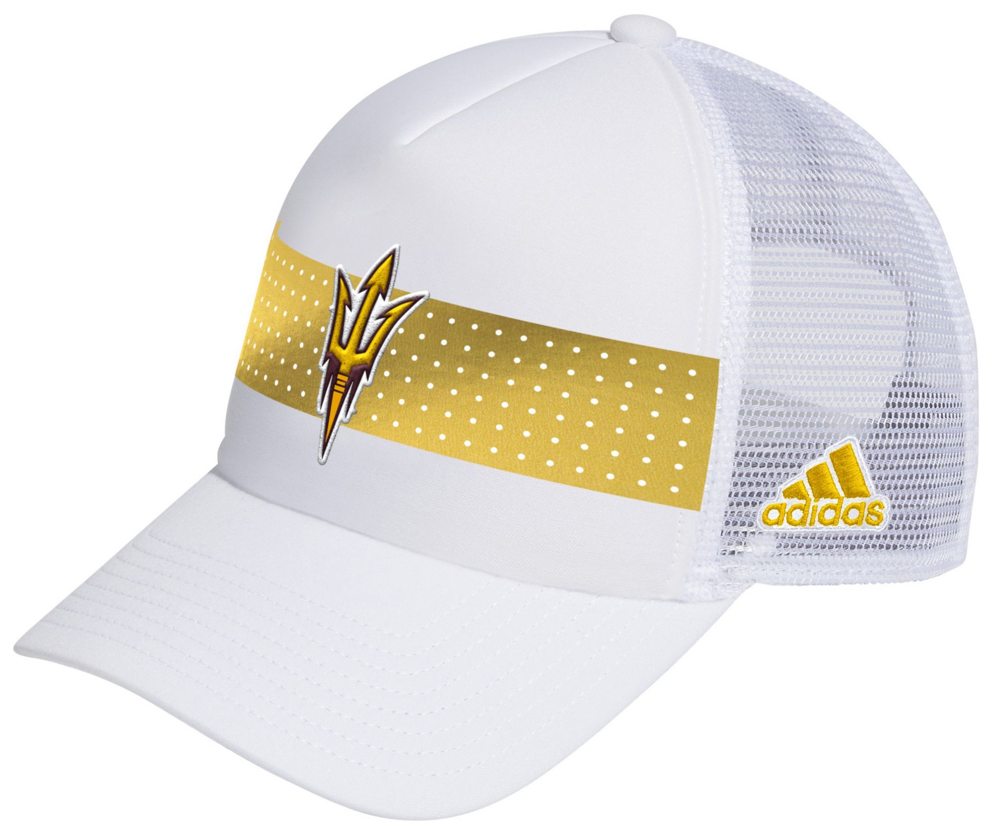 adidas Men's Arizona State Sun Devils White Foam Adjustable Trucker Hat