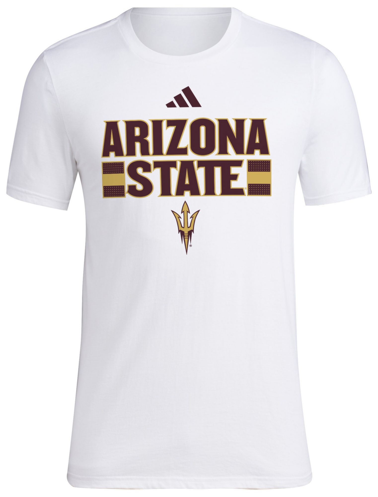 adidas Men's Arizona State Sun Devils White Strategy Amplifier T-Shirt