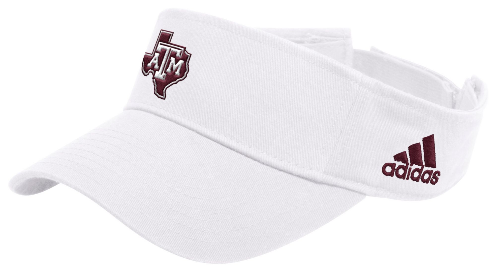 adidas Men's Texas A&amp;M Aggies White Team Adjustable Visor