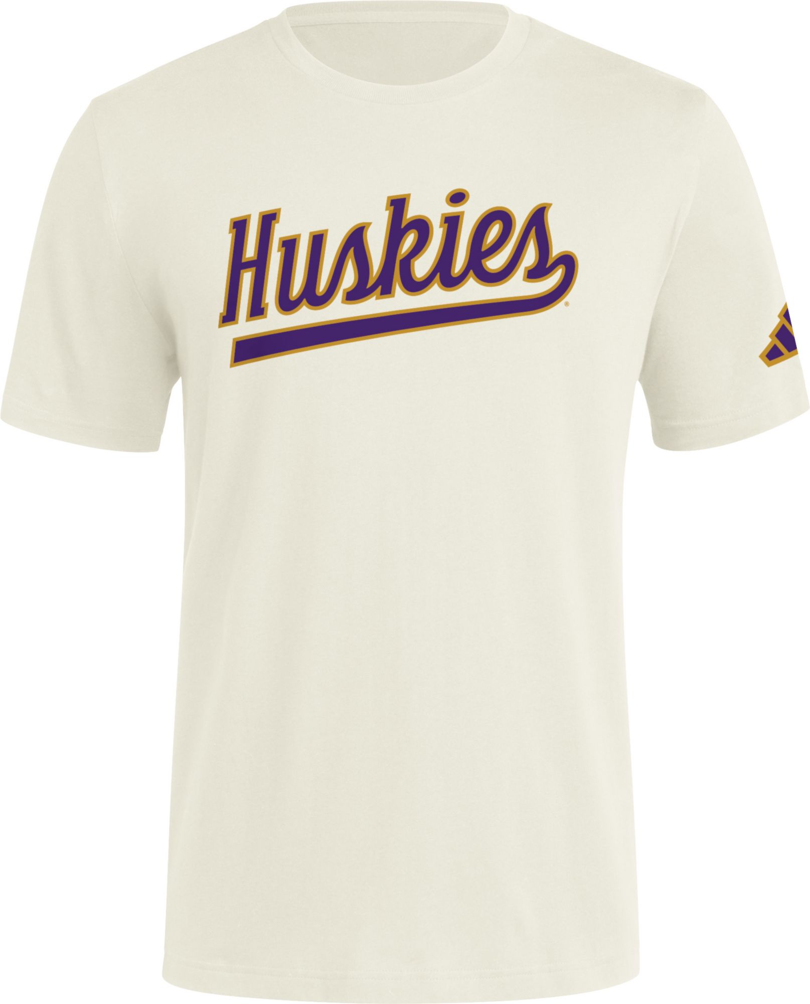 adidas Men's Washington Huskies Cream White Wordmark T-Shirt