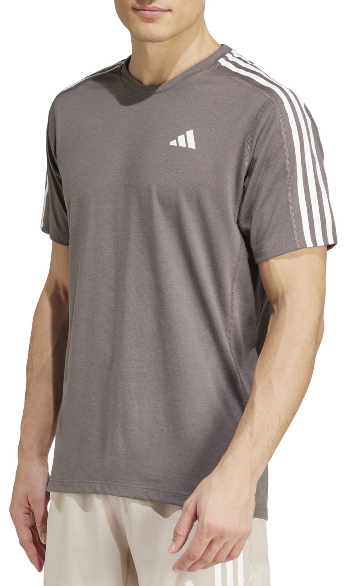 adidas Men's Own The Run 3-Stripes Short Sleeve T-Shirt