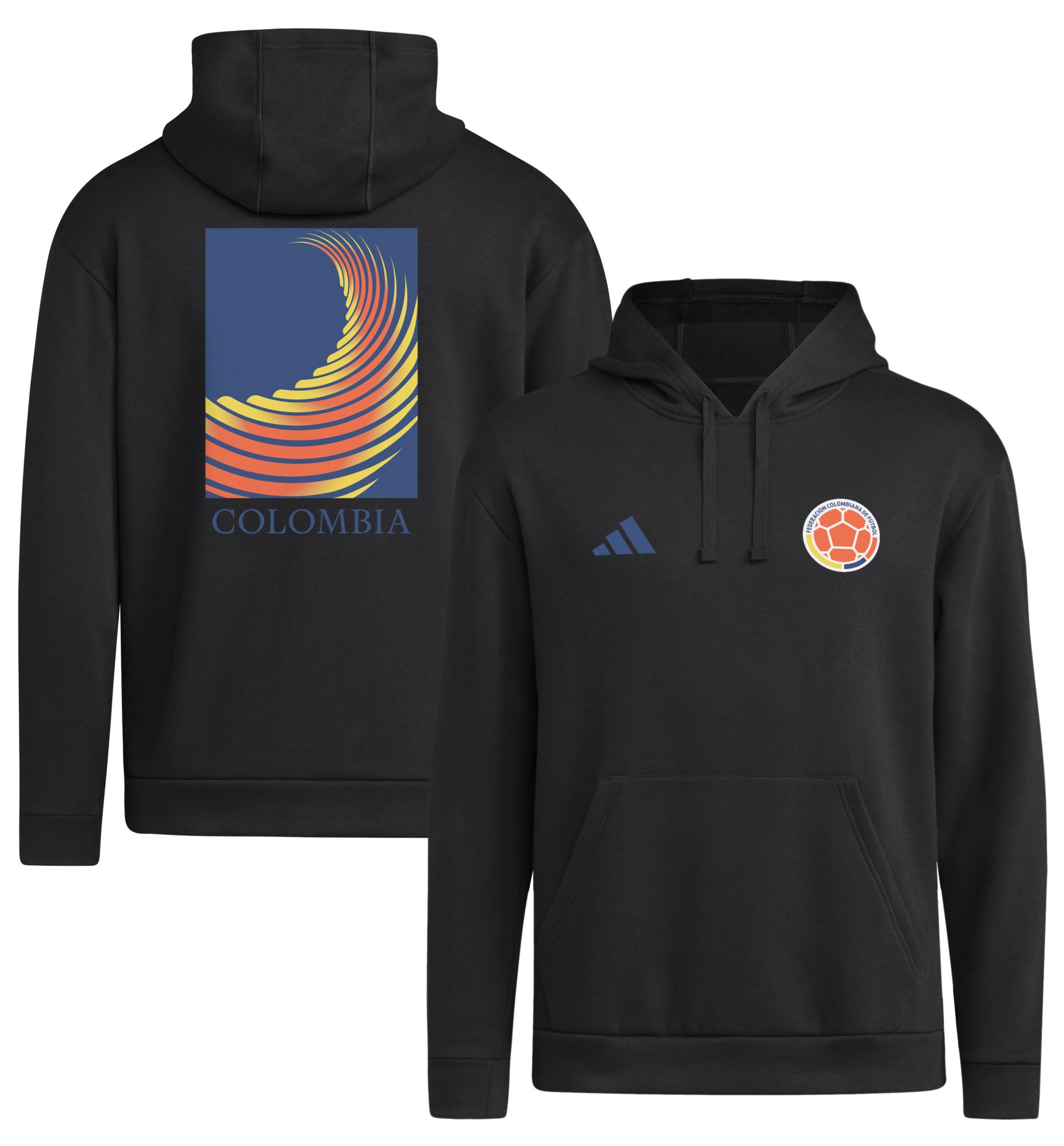 adidas Adult Colombia National Black Pullover Hoodie