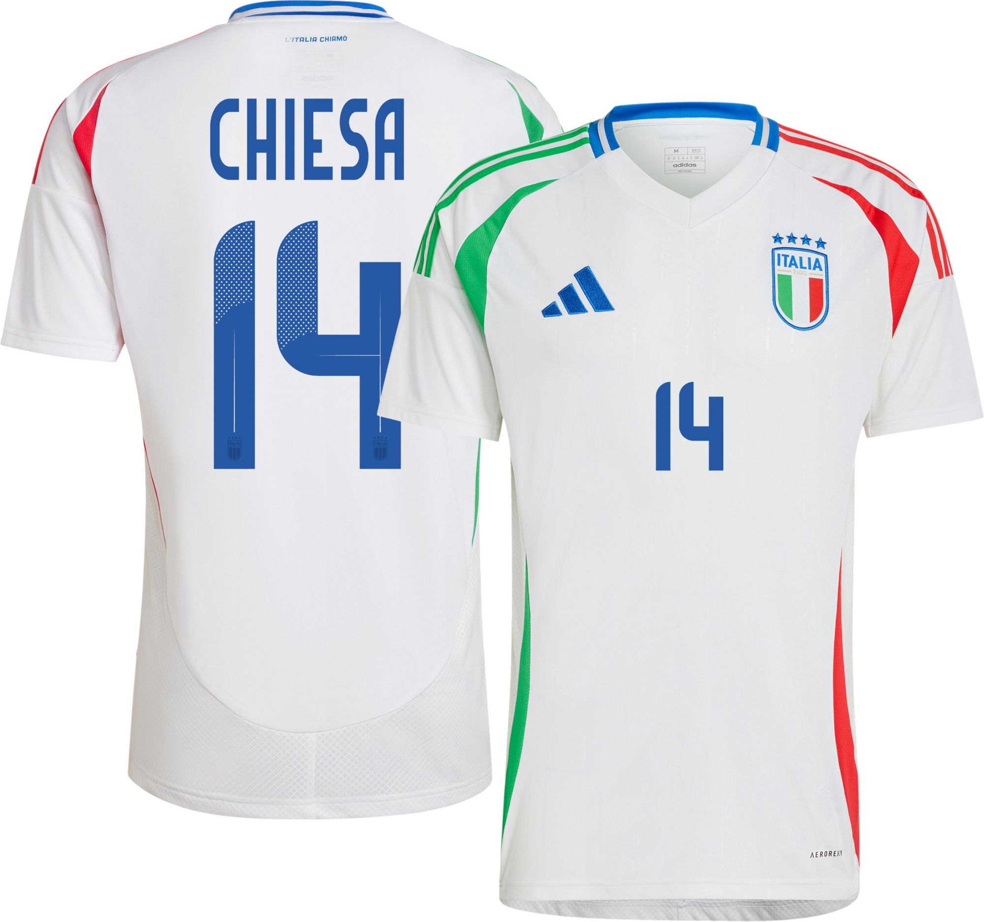 adidas Adult Italy Federico Chiesa #14 2024 Away Replica Jersey