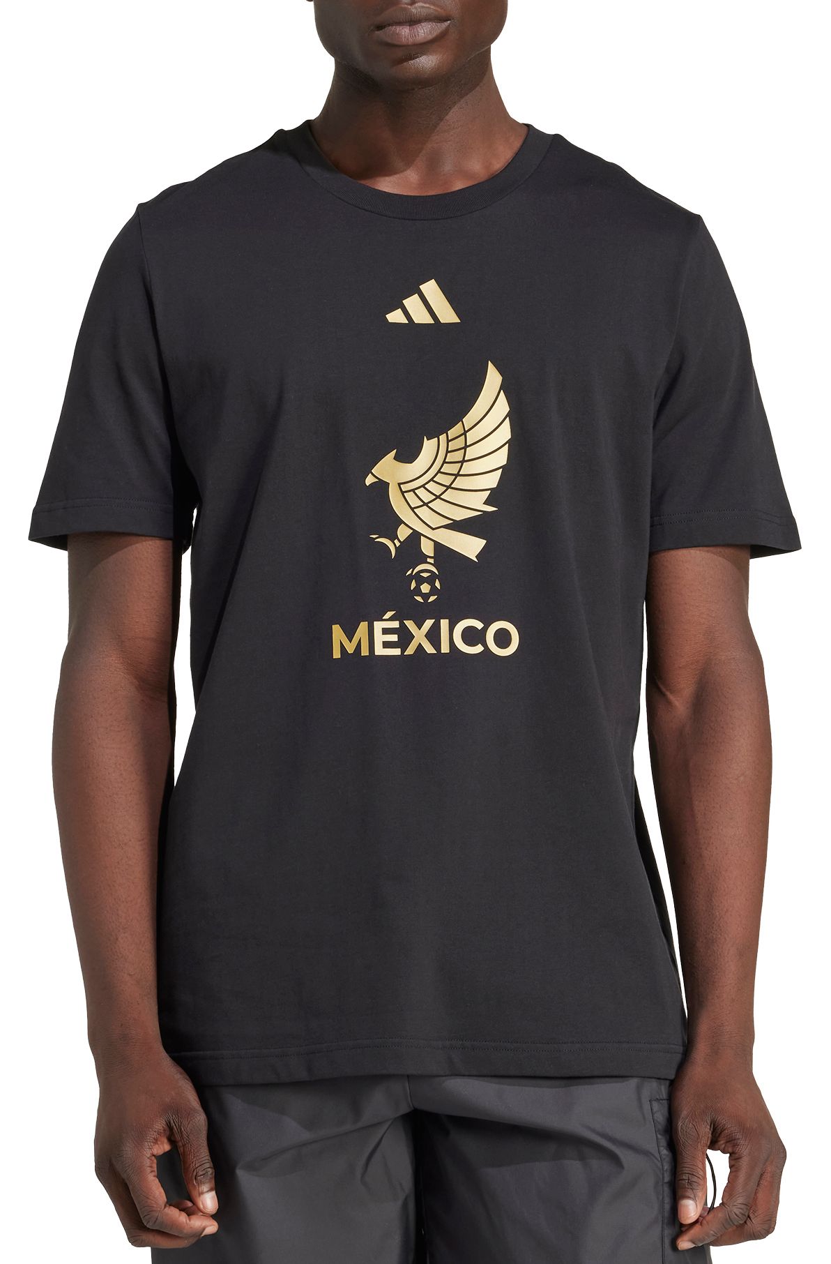 adidas Adult Mexico 2024 Black Logo Third T-Shirt