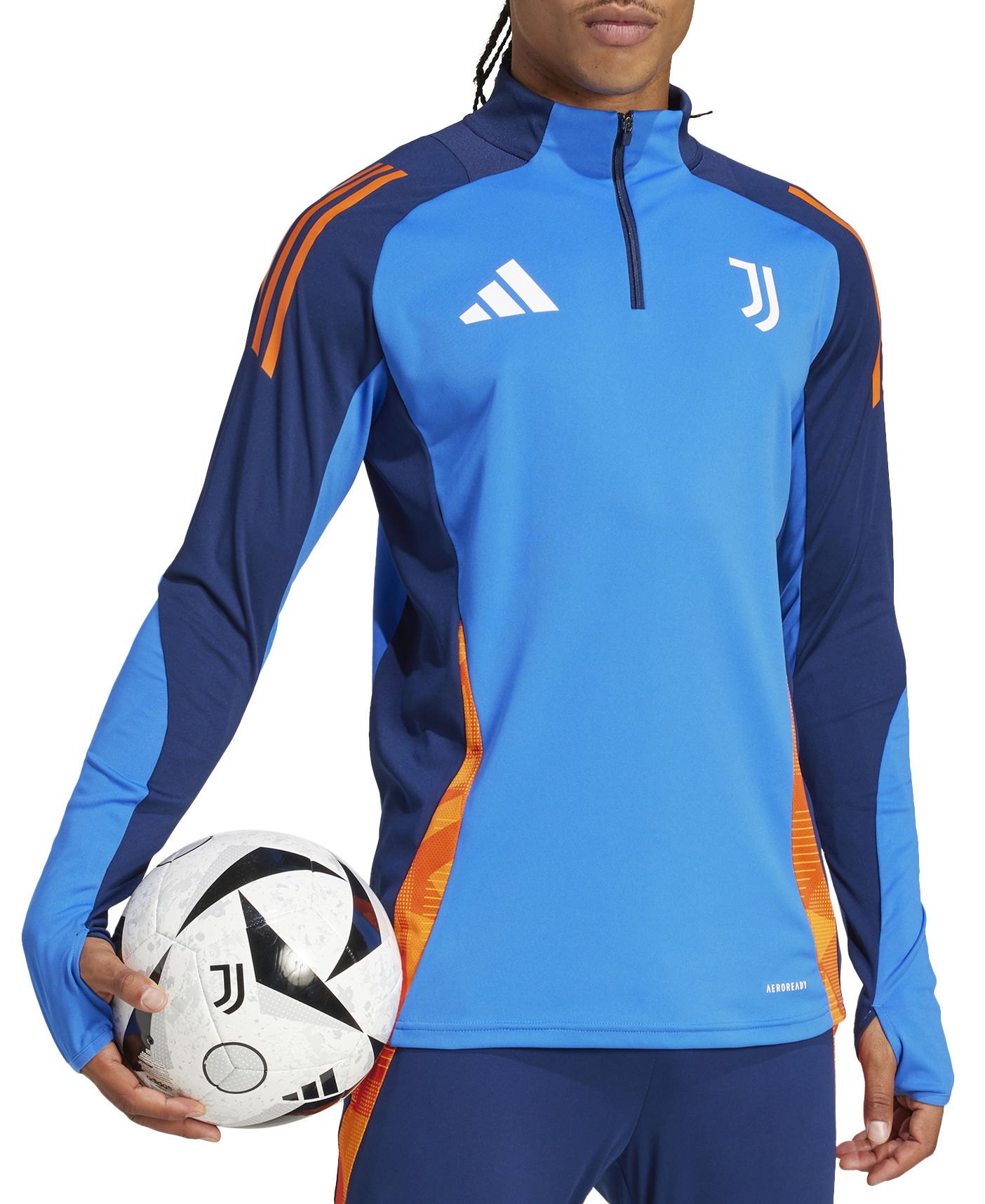 adidas Men's Juventus 2024 Blue Quarter-Zip Shirt