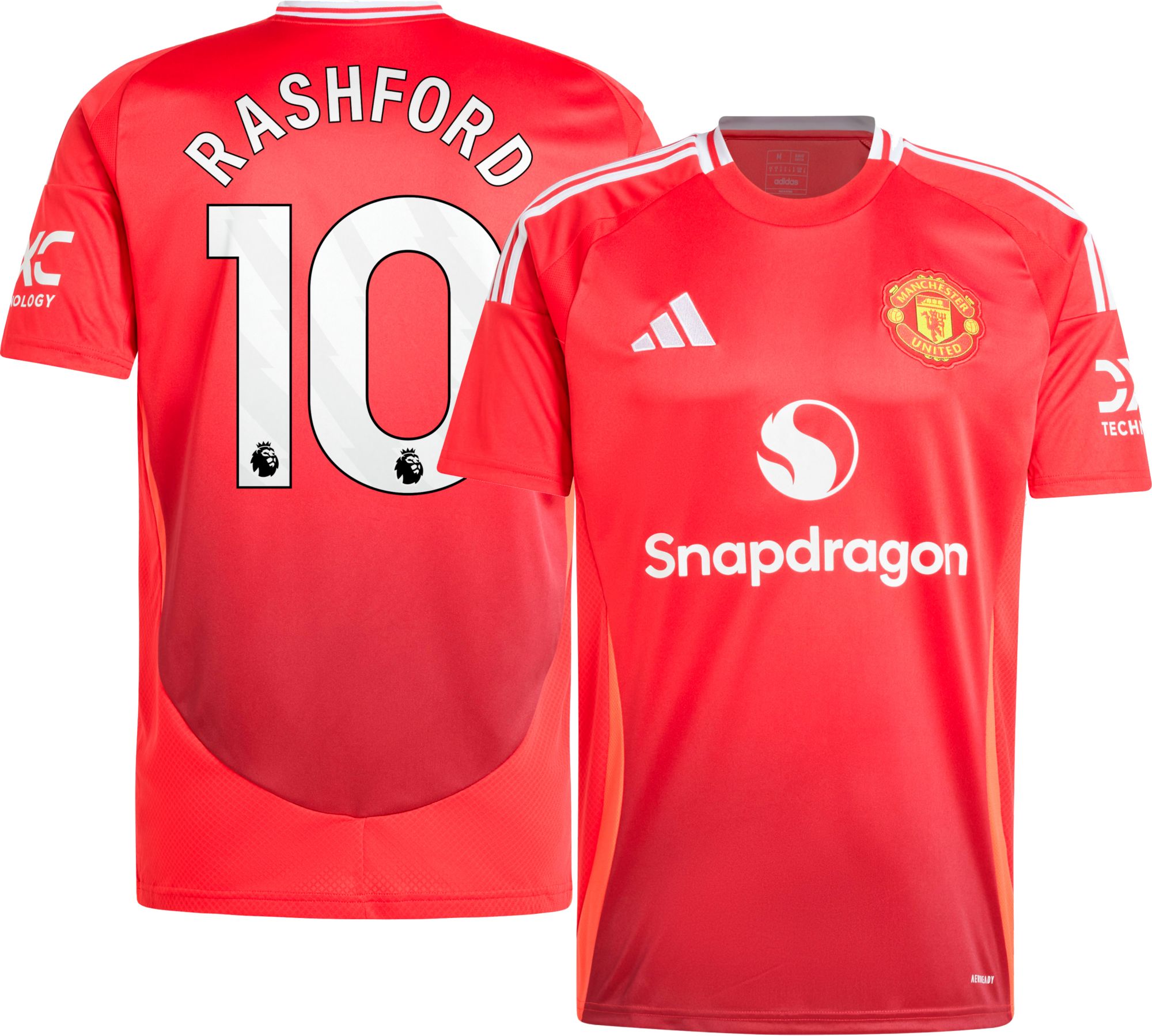 adidas Adult Manchester United Marcus Rashford #10 2024 Home Replica Jersey