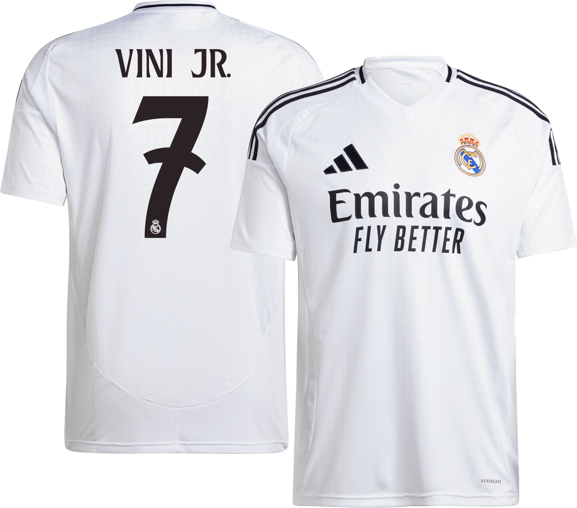 adidas Adult Real Madrid Vinicius Junior #7 2024 Home Replica Jersey