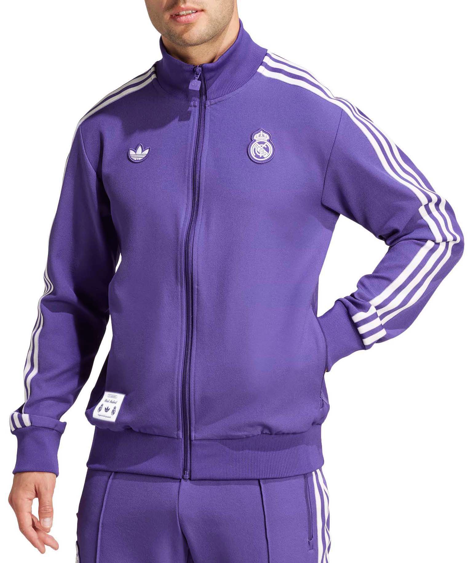 adidas Adult Real Madrid 2024-25 Purple Terrace Icon Jacket