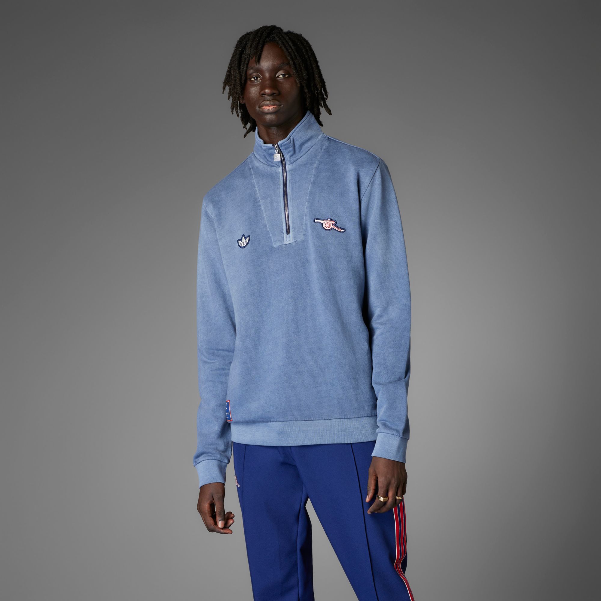 adidas Men's Arsenal 2024-25 Blue Terrace Icon Crewneck Sweatshirt