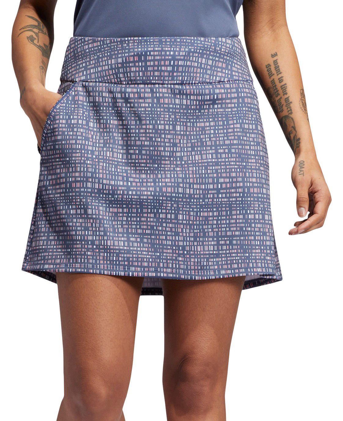 adidas Women's 16" Ultimate365 Grid Print Skort, XS, Preloved Ink Blue