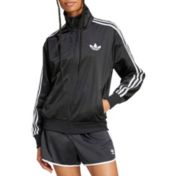 ☆NERDY☆ Women's satin track top black adidas Originals Women's Satin Firebird Ruffle Track Top