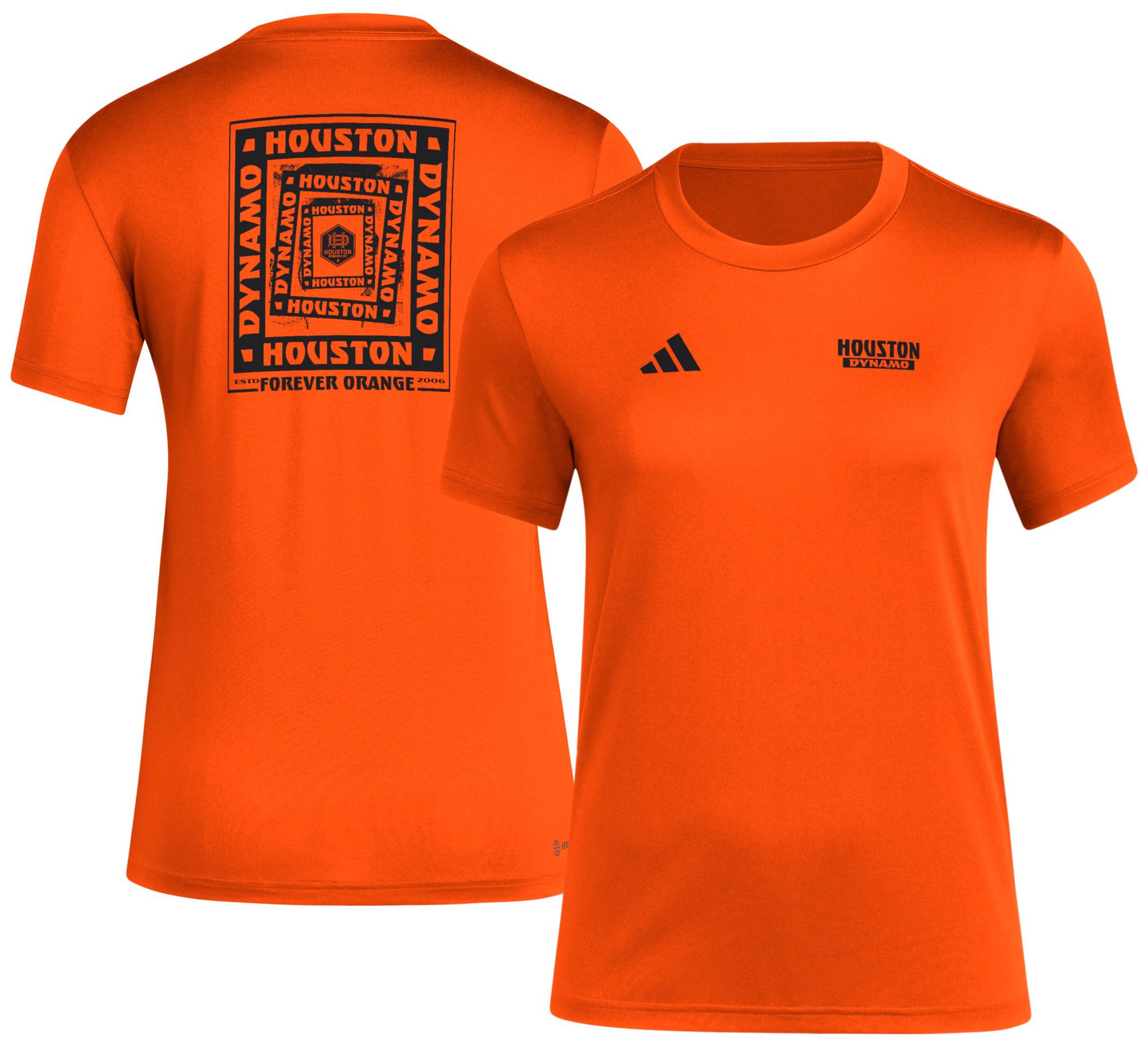adidas Women's Houston Dynamo 2025 Orange Local Warp T-Shirt