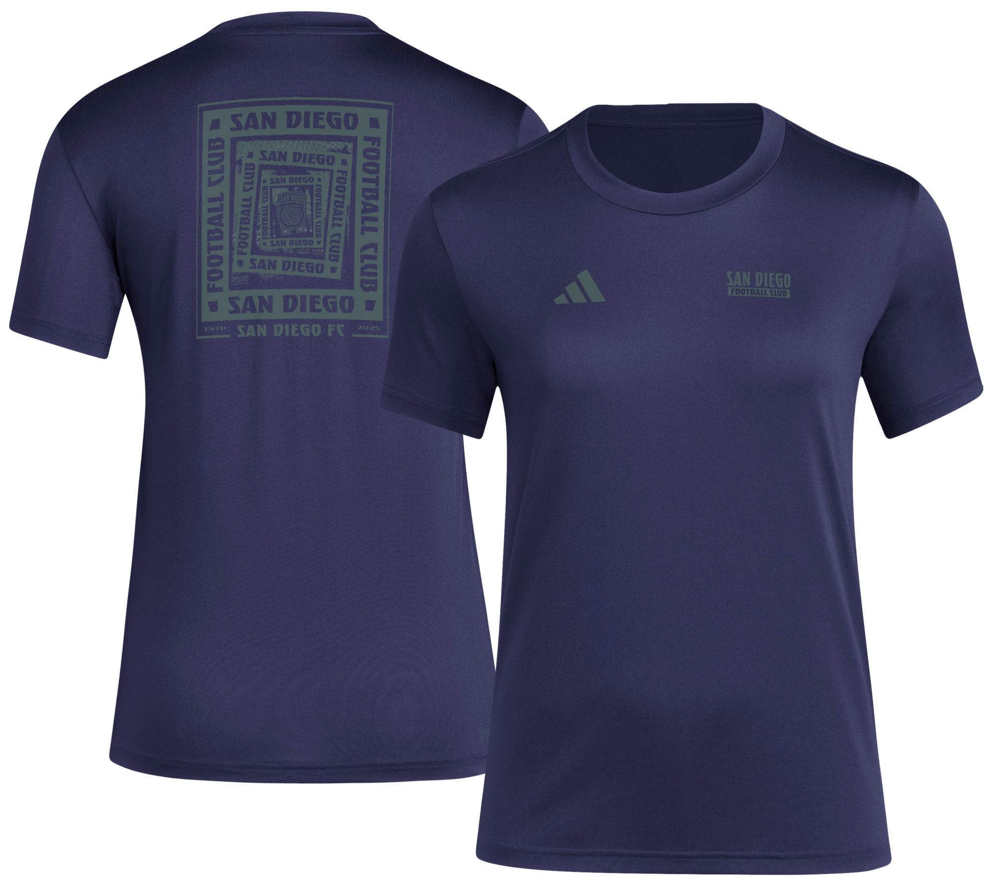 adidas Women's San Diego FC 2025 Blue Local Warp T-Shirt