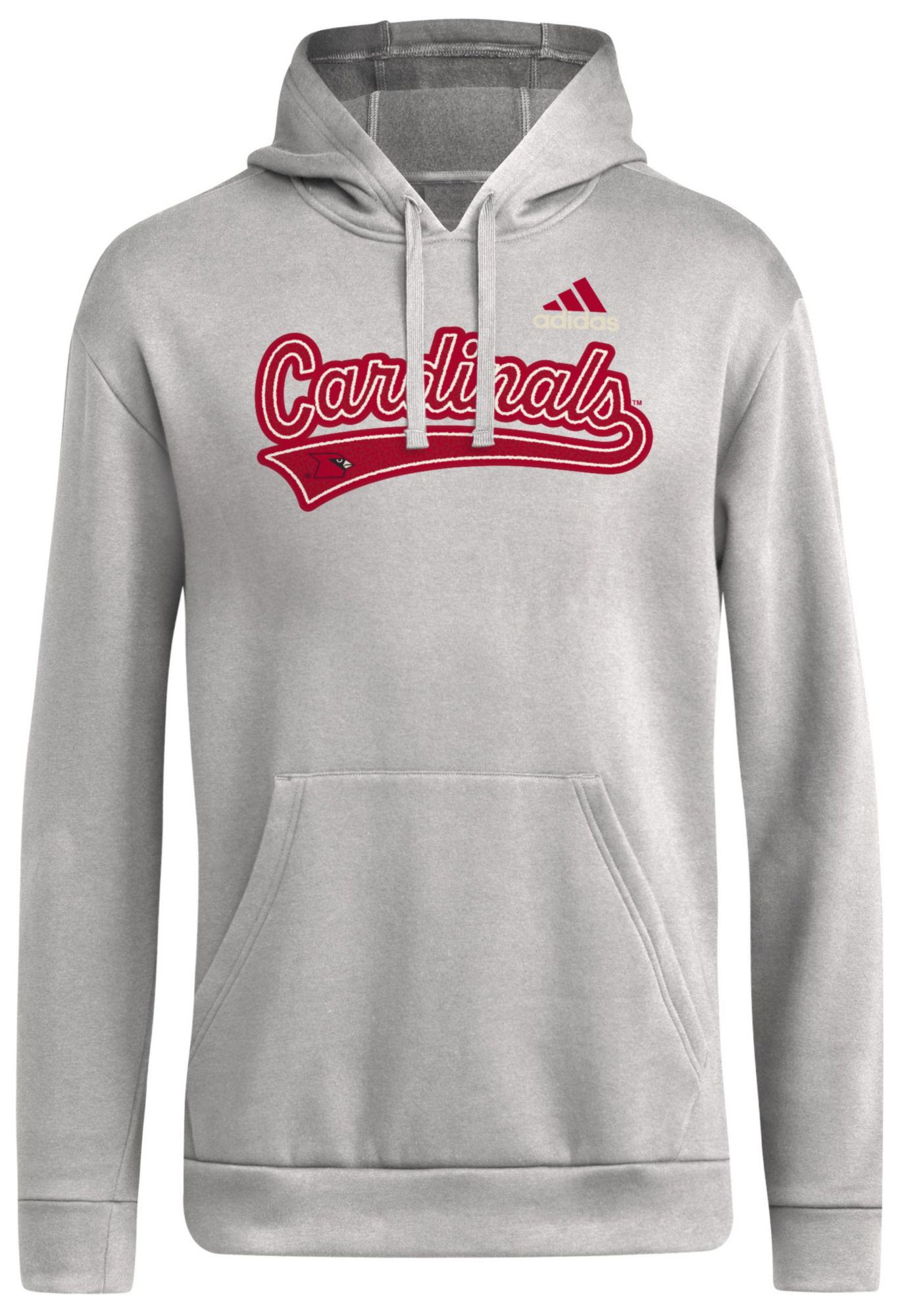 adidas Women's Louisville Cardinals Grey College Prep Pullover Hoodie
