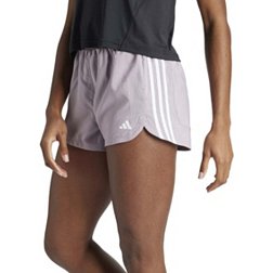 adidas Women's Pacer Training 3-Stripes Woven High-Rise Heathered Shorts