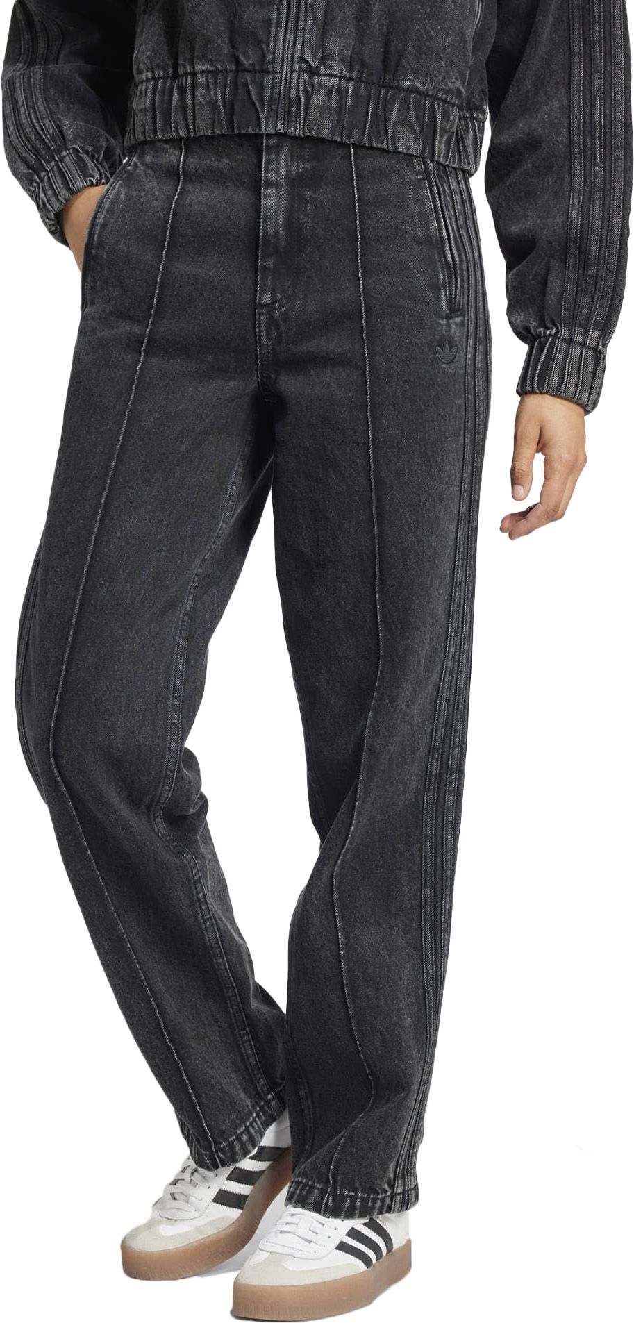 adidas Originals Women's Premium Essentials Denim Straight Leg Pants - Blue