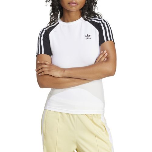 ★ adidas★ Adicolor 3S Raglan Tee JD4968 adidas Originals Women's Adicolor 3-Stripes Raglan Slim Fit