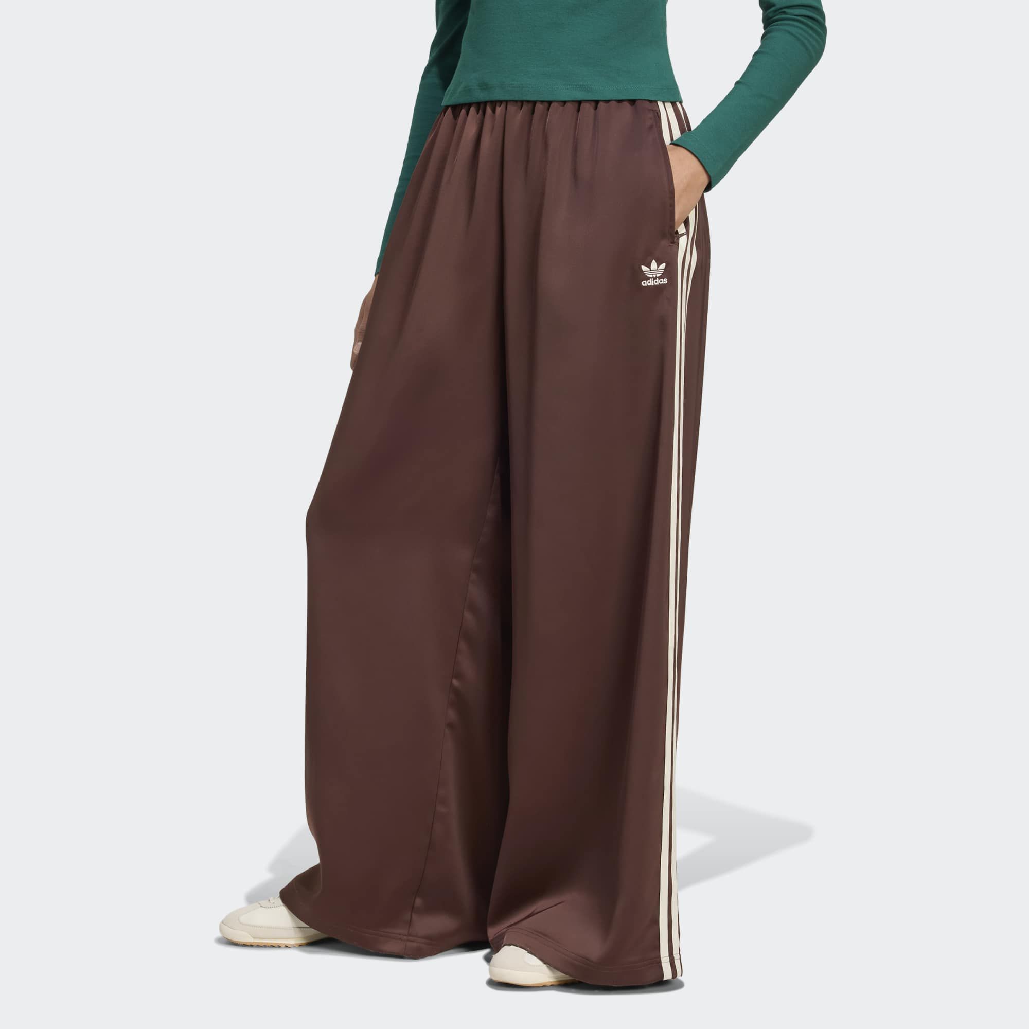 adidas Originals Women's Adicolor Satin Wide Leg Track Pants