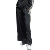 adidas Adicolor Satin Wide Leg Track Pants - Black | Free