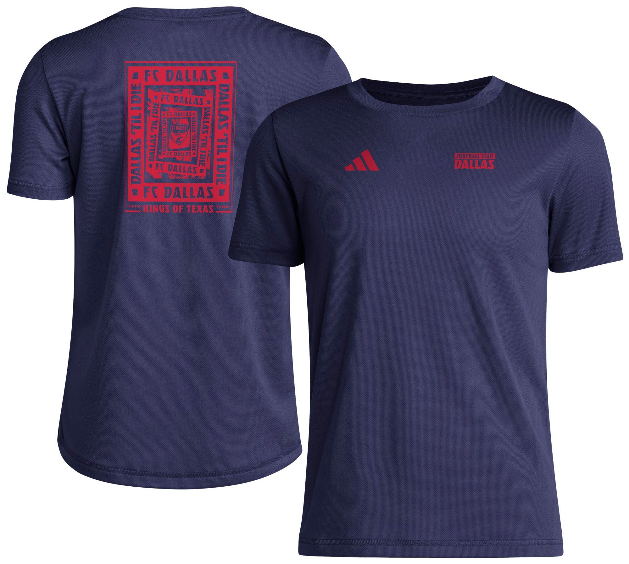 adidas Youth FC Dallas 2025 Navy Local Warp T-Shirt