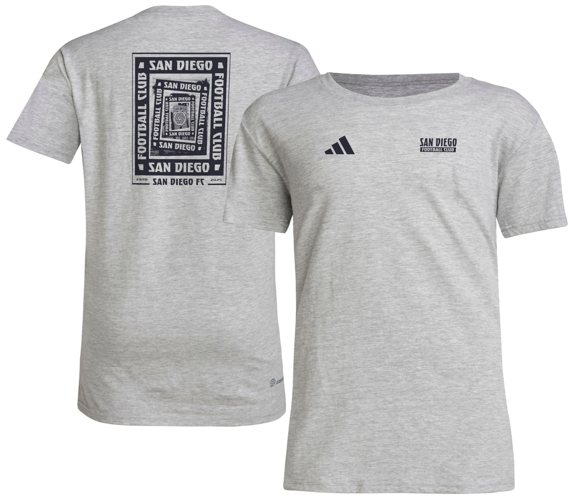 adidas Youth San Diego FC 2025 Grey Local Warp T-Shirt
