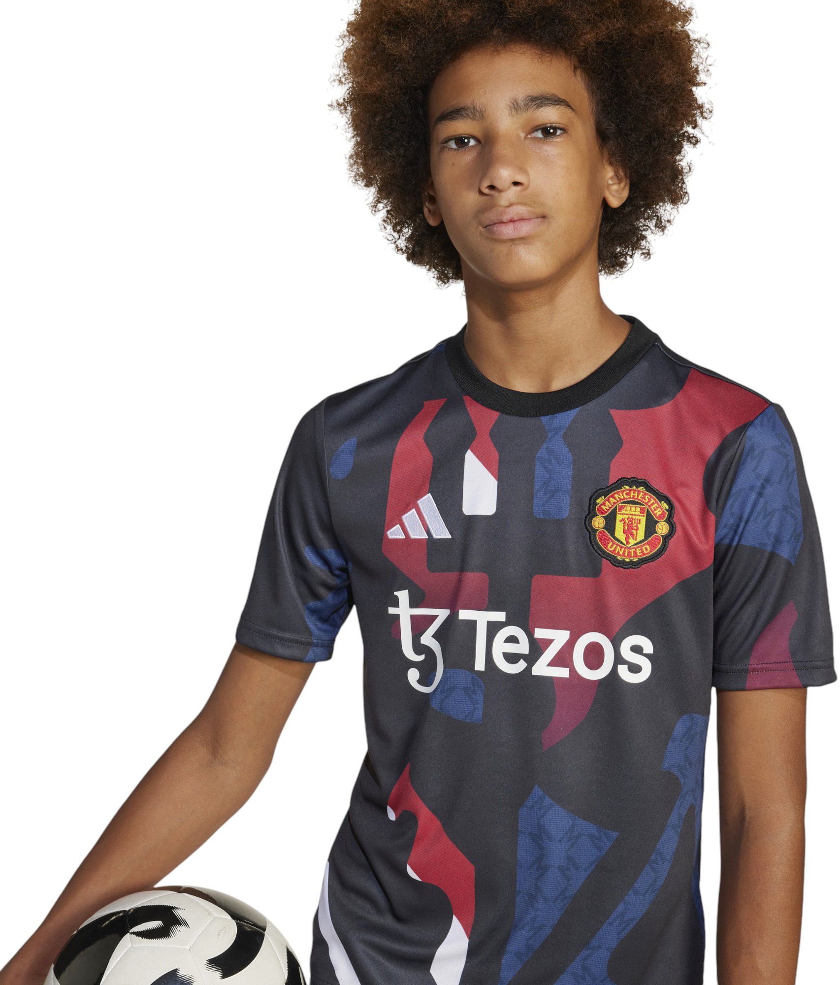adidas Youth Manchester United 2024 Black Prematch Jersey
