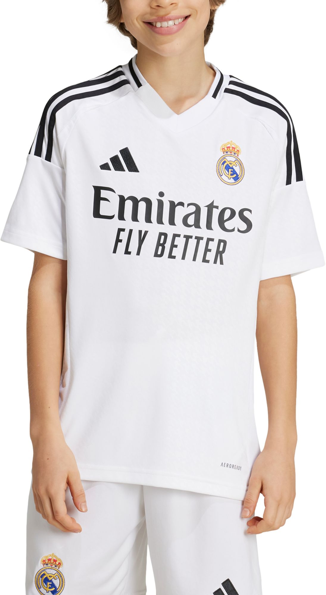 adidas Youth Real Madrid 2024 Home Replica Jersey