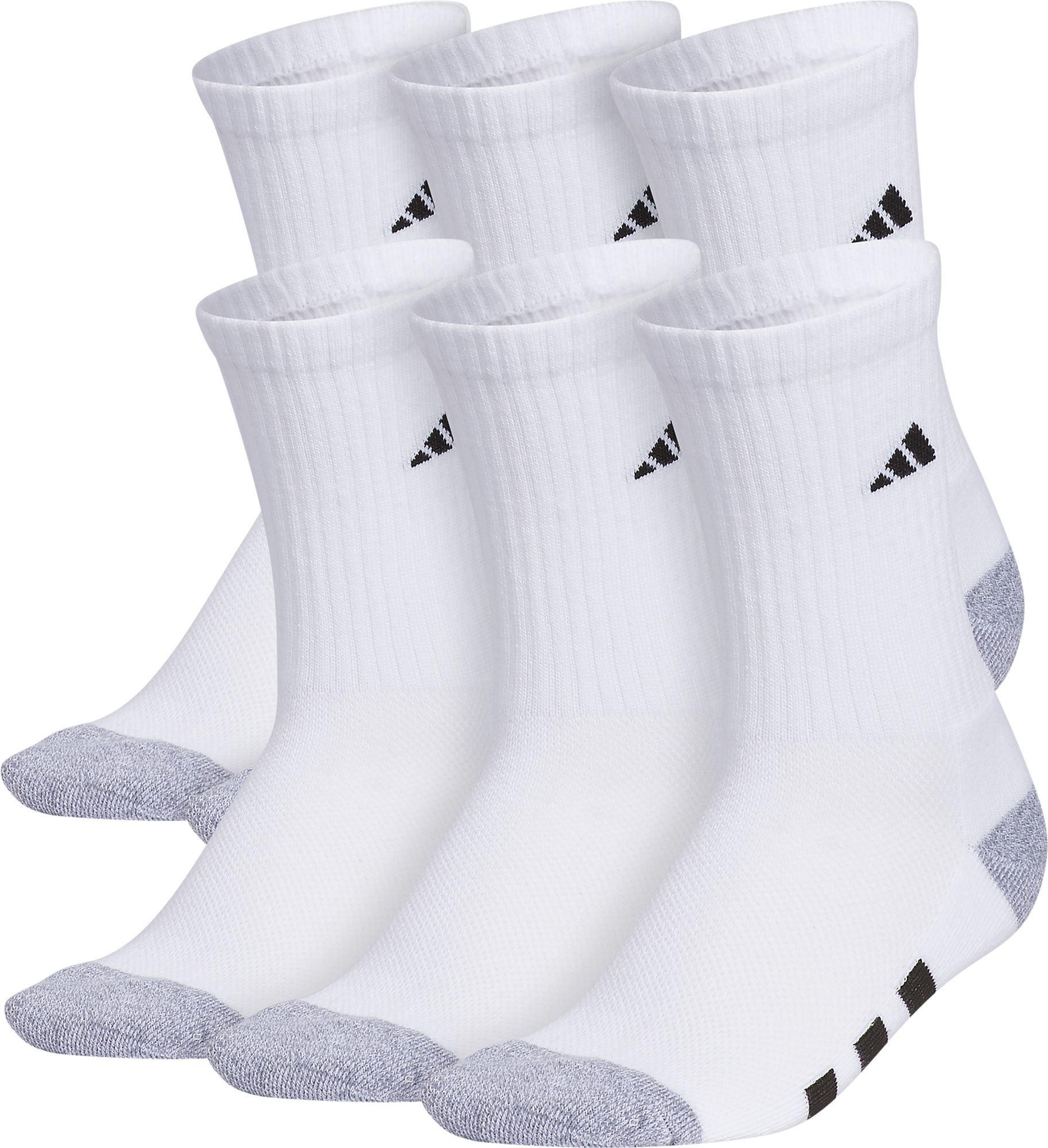 adidas Youth Athletic Cushioned 6-Pack Crew Socks