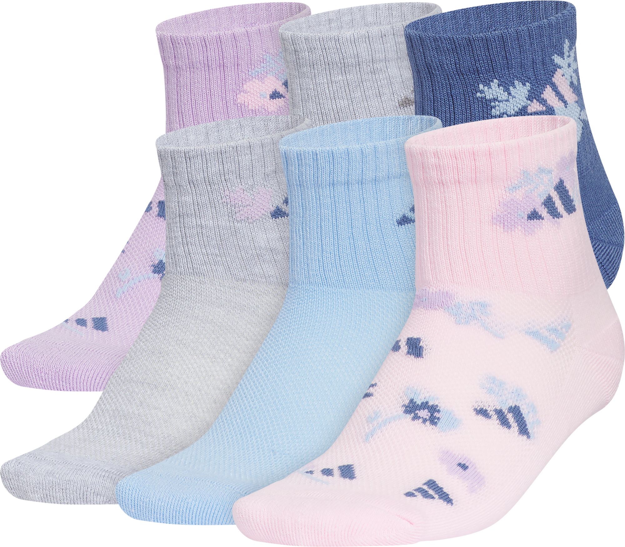 adidas Youth Cushioned 6-Pack Quarter Socks