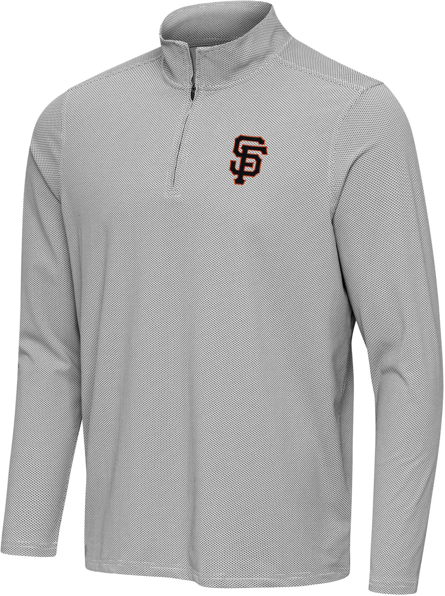 Antigua Men's San Francisco Giants Pave Black 1/4 Zip Pullover Sweater