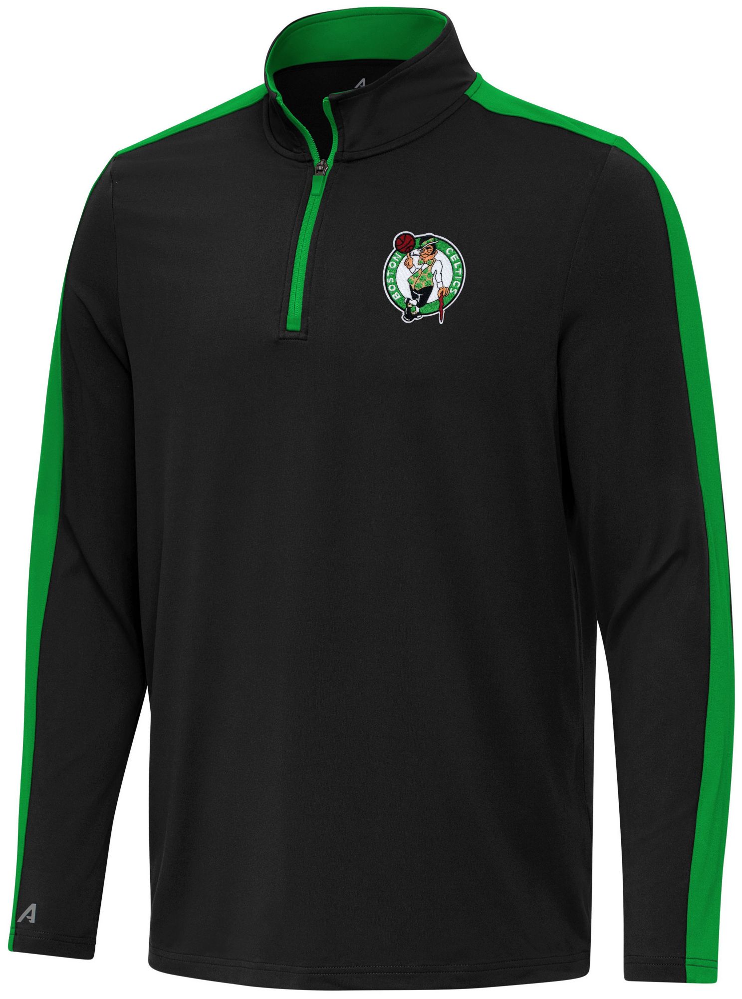 Antigua Men's Boston Celtics Black Elevation 1/4 Zip Pullover