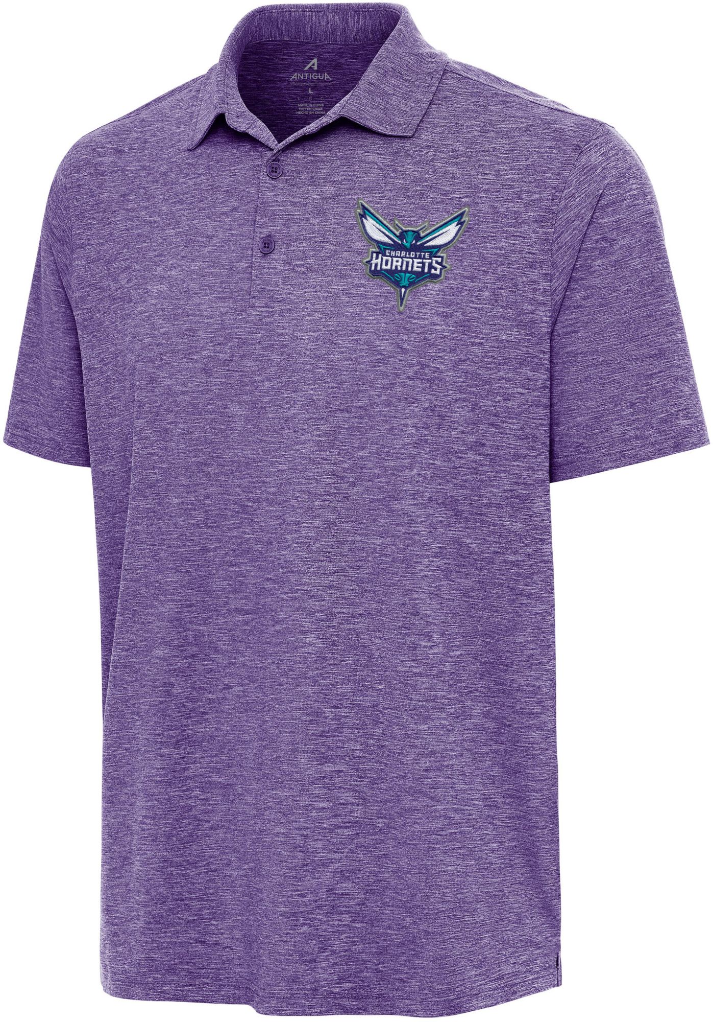 Antigua Men's Charlotte Hornets Purple Par 3 Polo