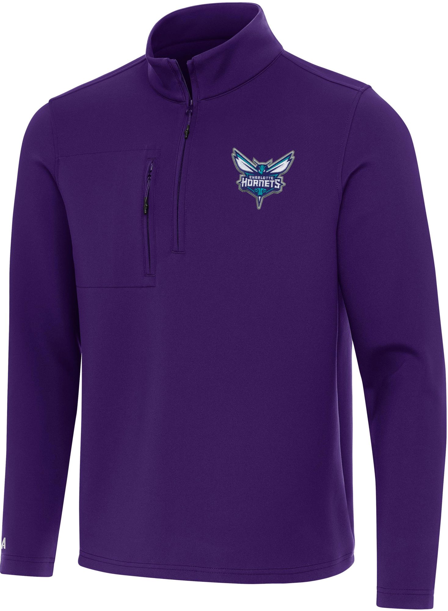 Antigua Men's Charlotte Hornets Purple Insider Quarter-Zip Pullover