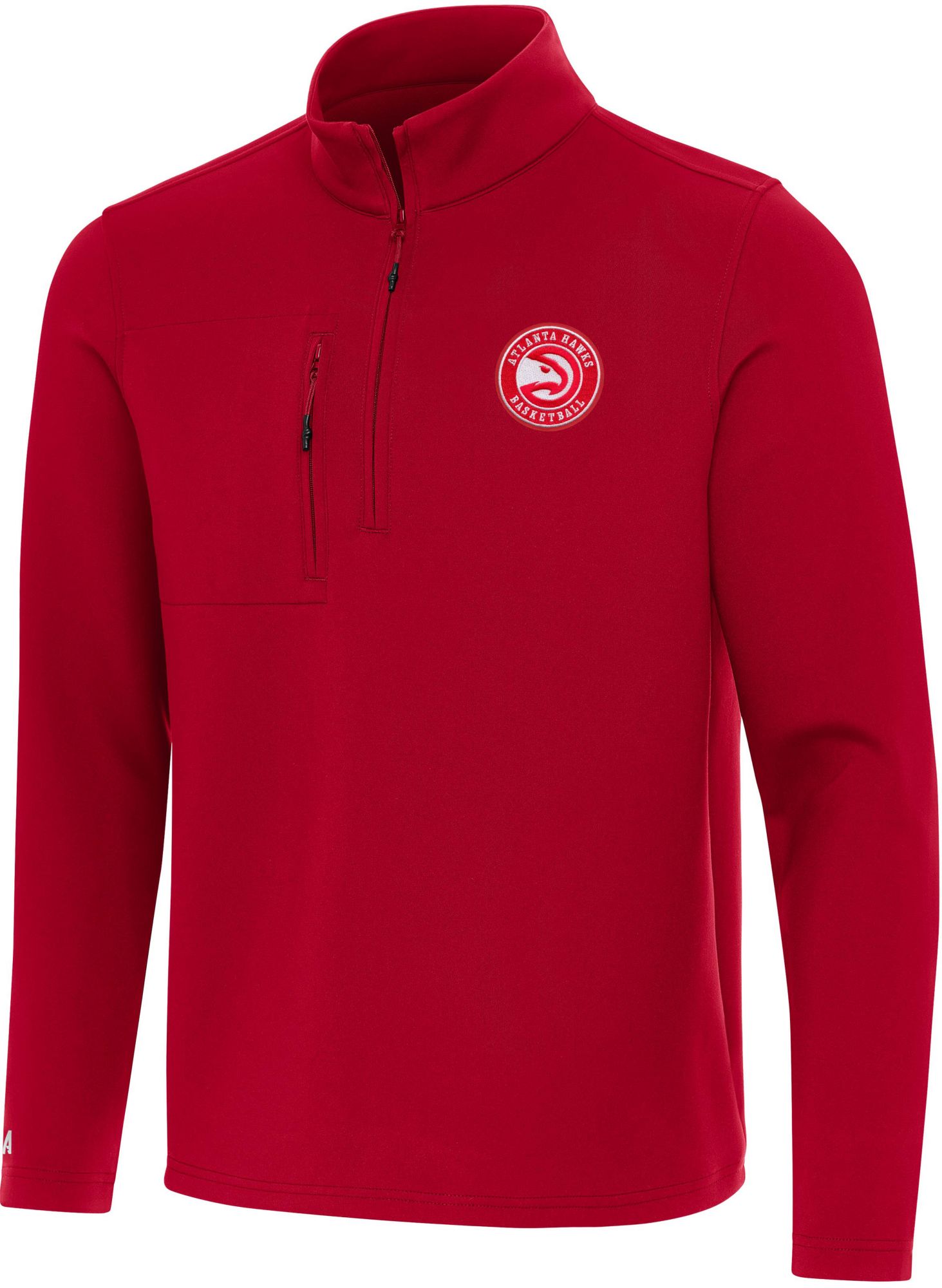 Antigua Men's Atlanta Hawks Red Insider Quarter-Zip Pullover