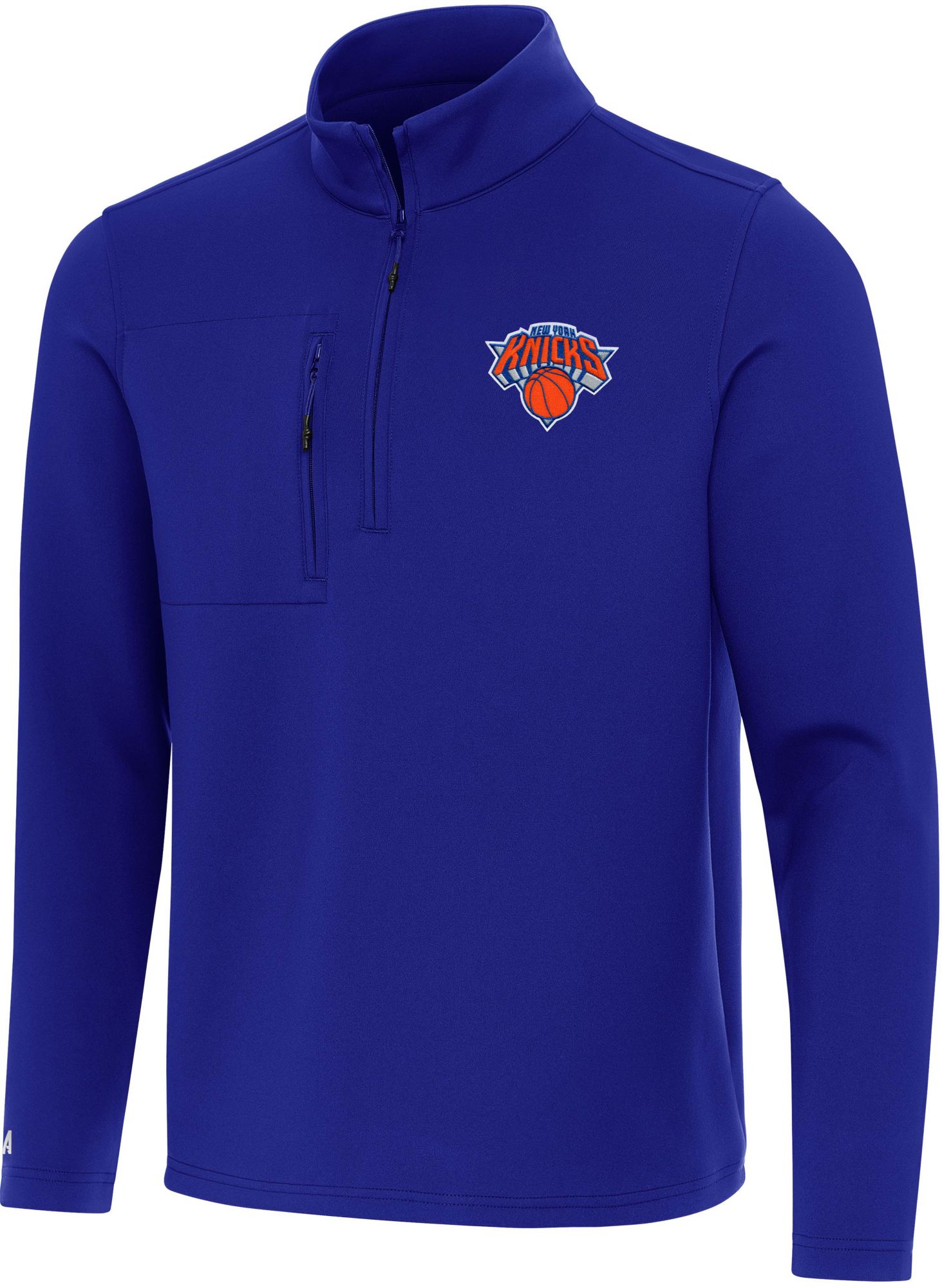Antigua Men's New York Knicks Blue Insider Quarter-Zip Pullover