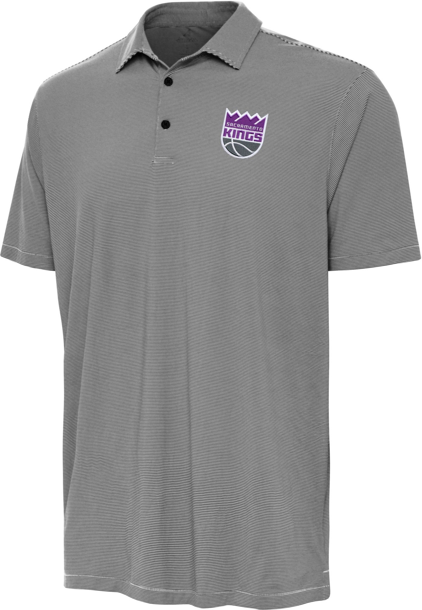 Antigua Men's Sacramento Kings Black Twine Polo