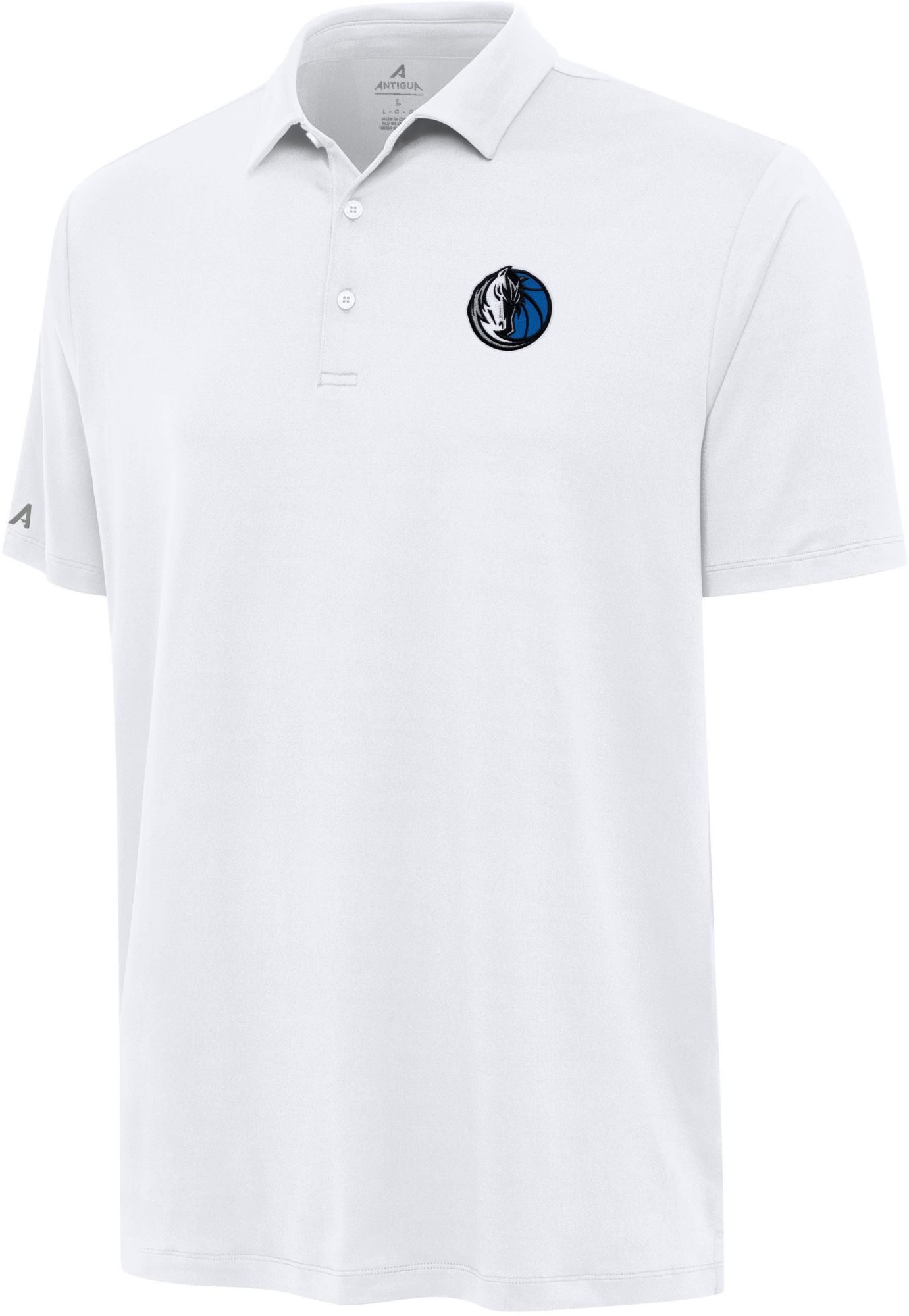 Antigua Men's Dallas Mavericks White Reprocess Polo