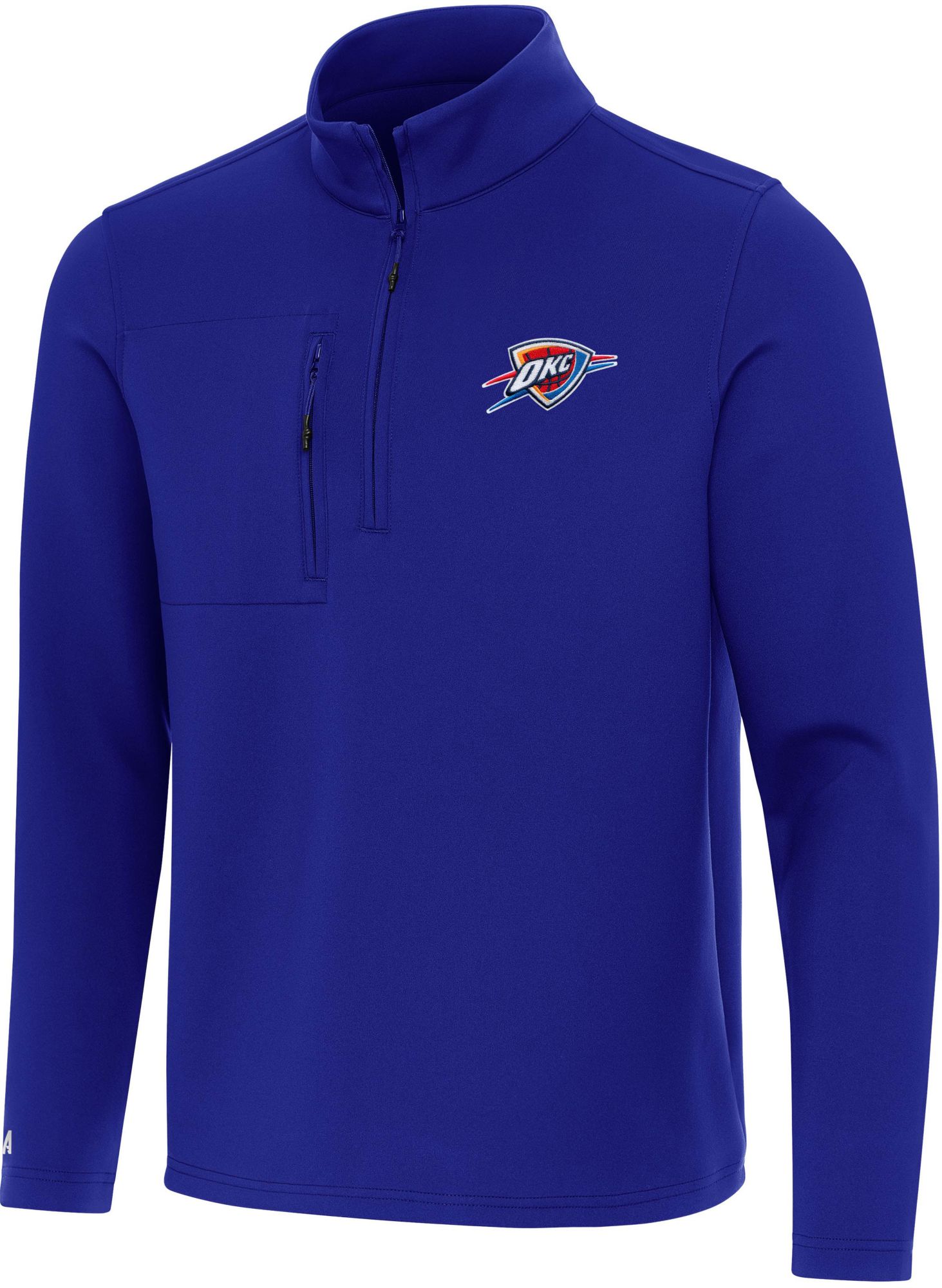 Antigua Men's Oklahoma City Thunder Blue Insider Quarter-Zip Pullover