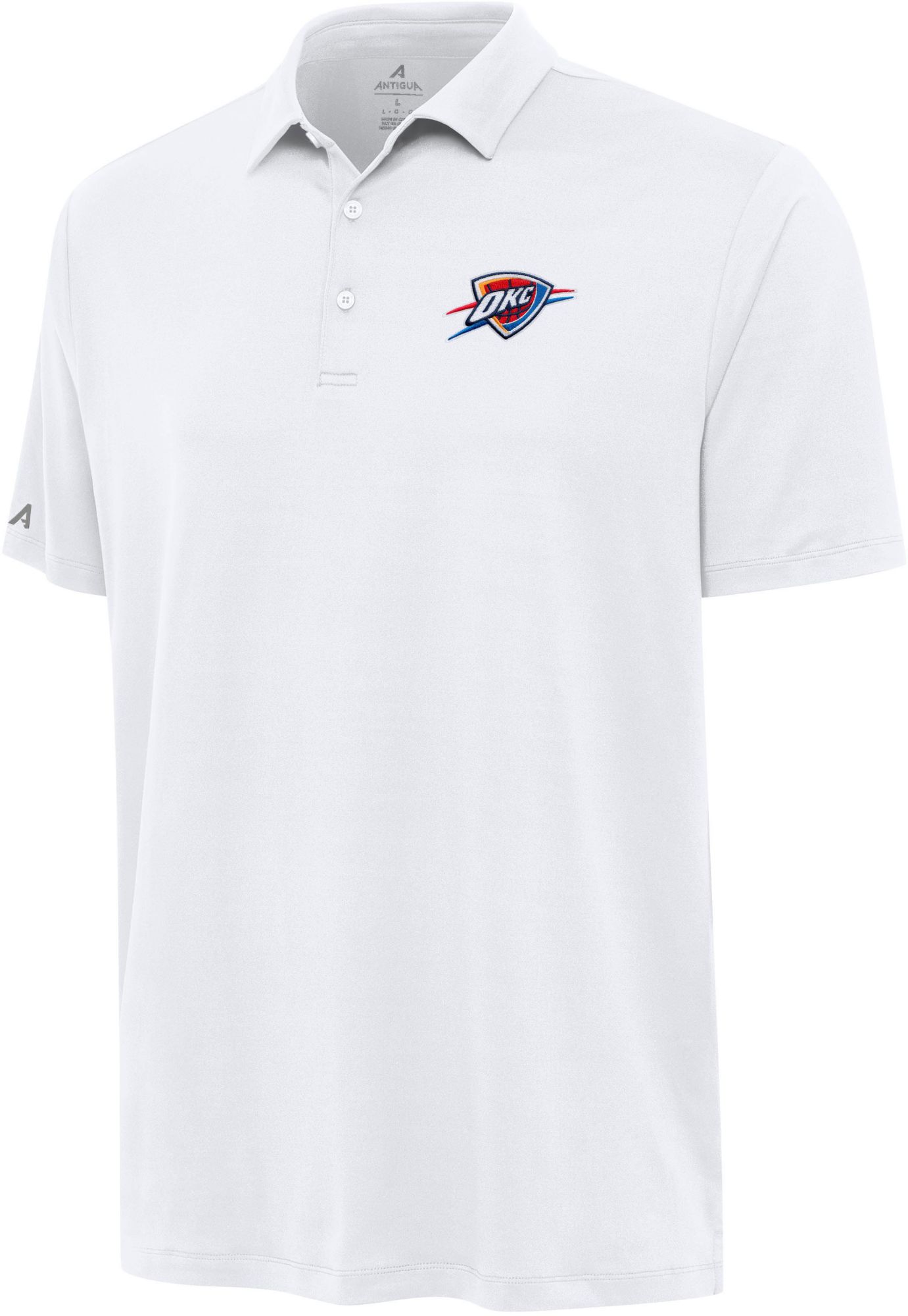 Antigua Men's Oklahoma City Thunder White Reprocess Polo