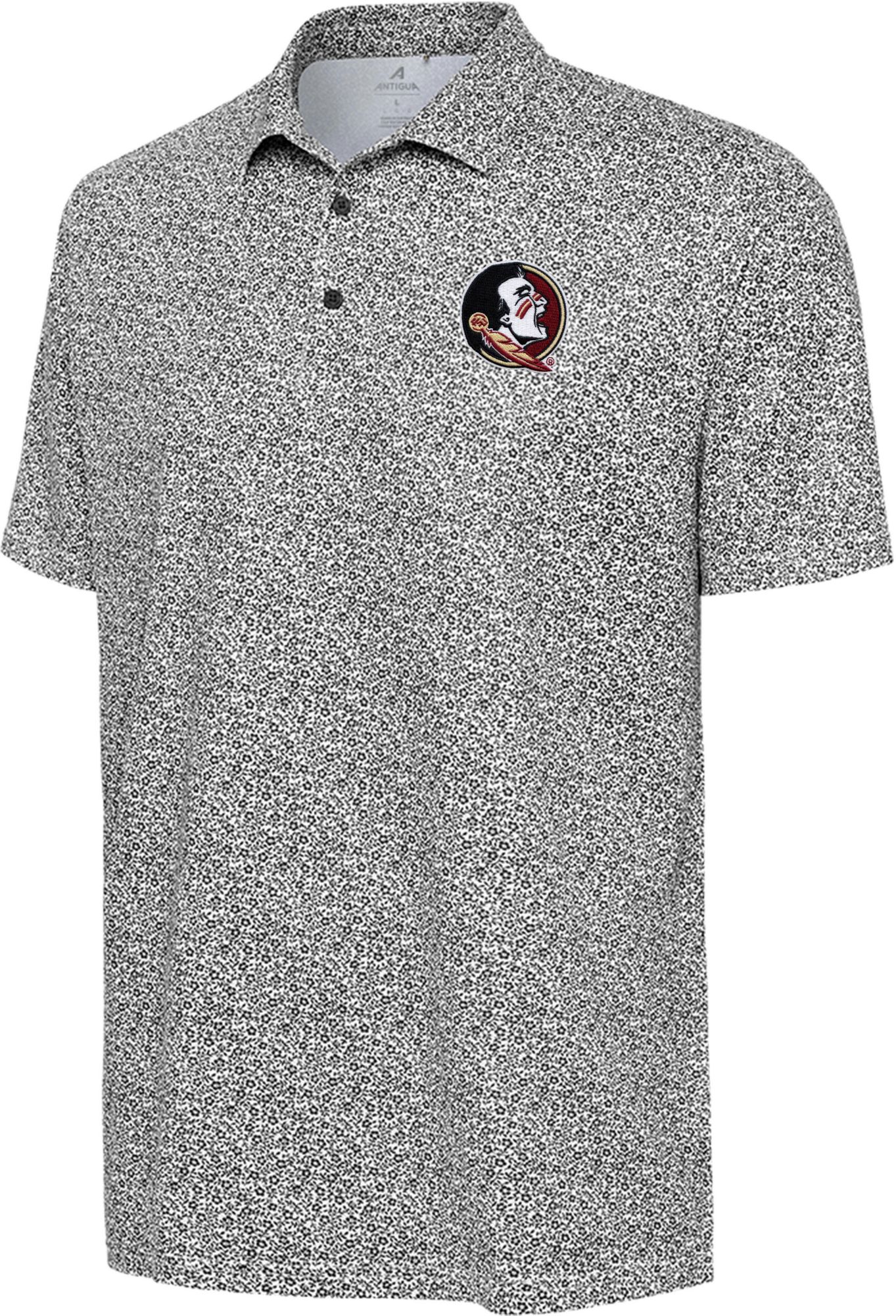 Antigua Men's Florida State Seminoles White Ditsy Field Polo