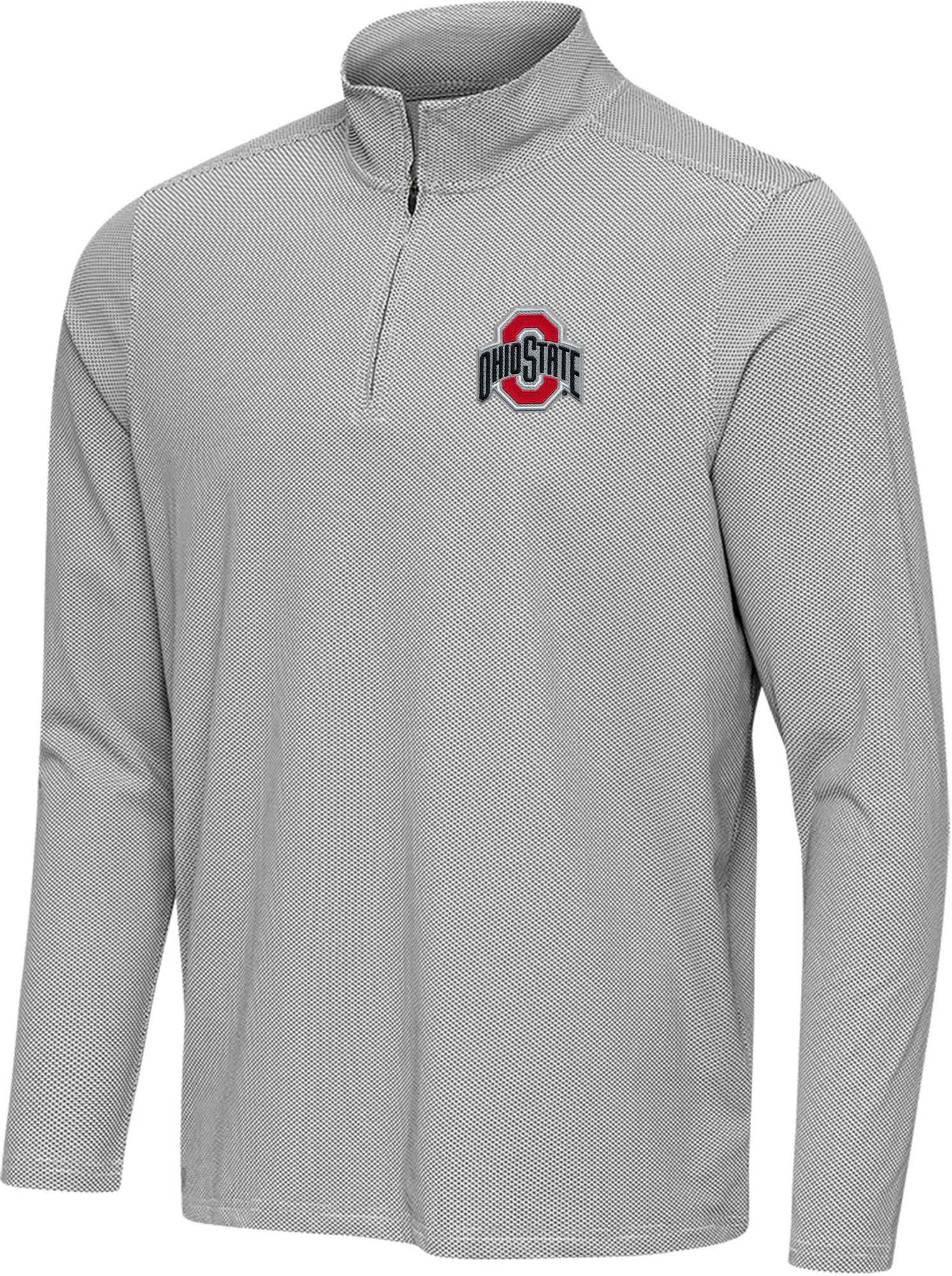 Antigua Men's Ohio State Buckeyes Black Pave Quarter-Zip Pullover