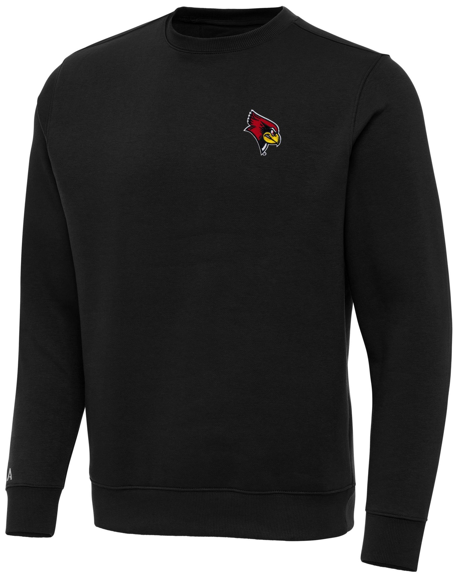 Antigua Men's Illinois State Redbirds Black Victory Pullover Crewneck Sweatshirt